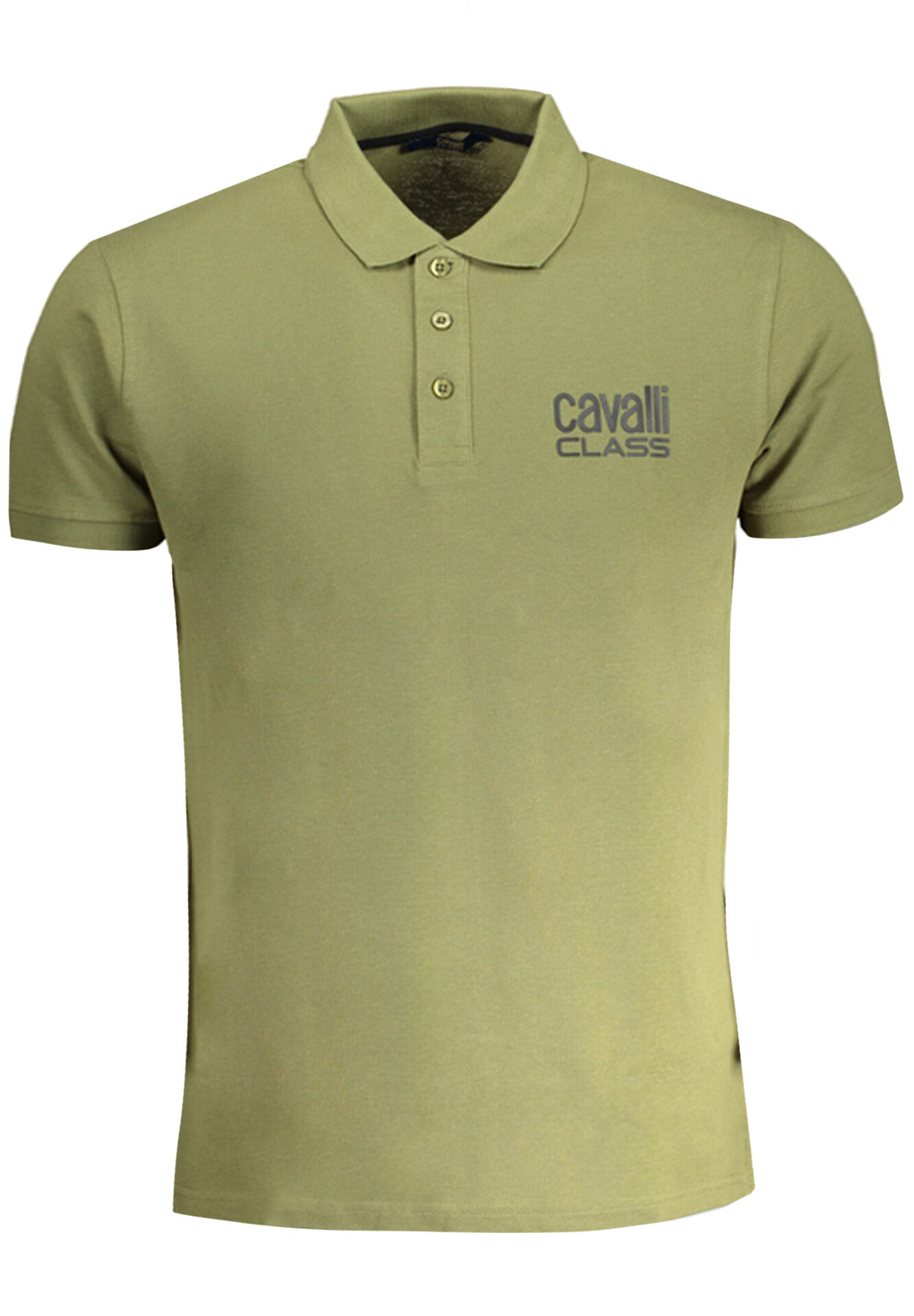 CAVALLI CLASS MEN'S GREEN SHORT SLEEVED POLO SHIRT