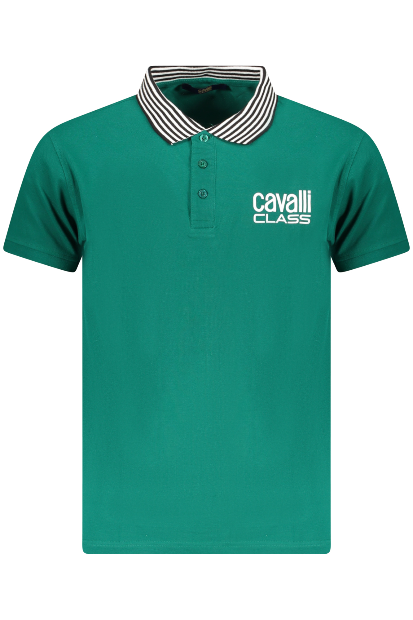CAVALLI CLASS žali vyriški polo marškinėliai trumpomis rankovėmis CAVALLI CLASS žali vyriški polo marškinėliai trumpomis rankovėmis