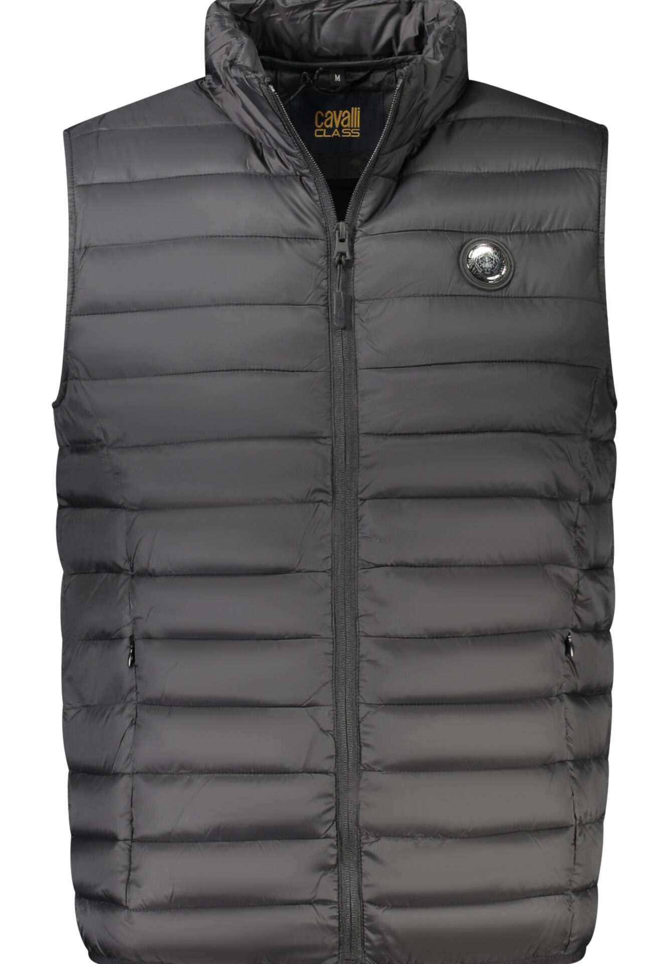 CAVALLI CLASS MEN'S BLACK SLEEVELESS JACKET