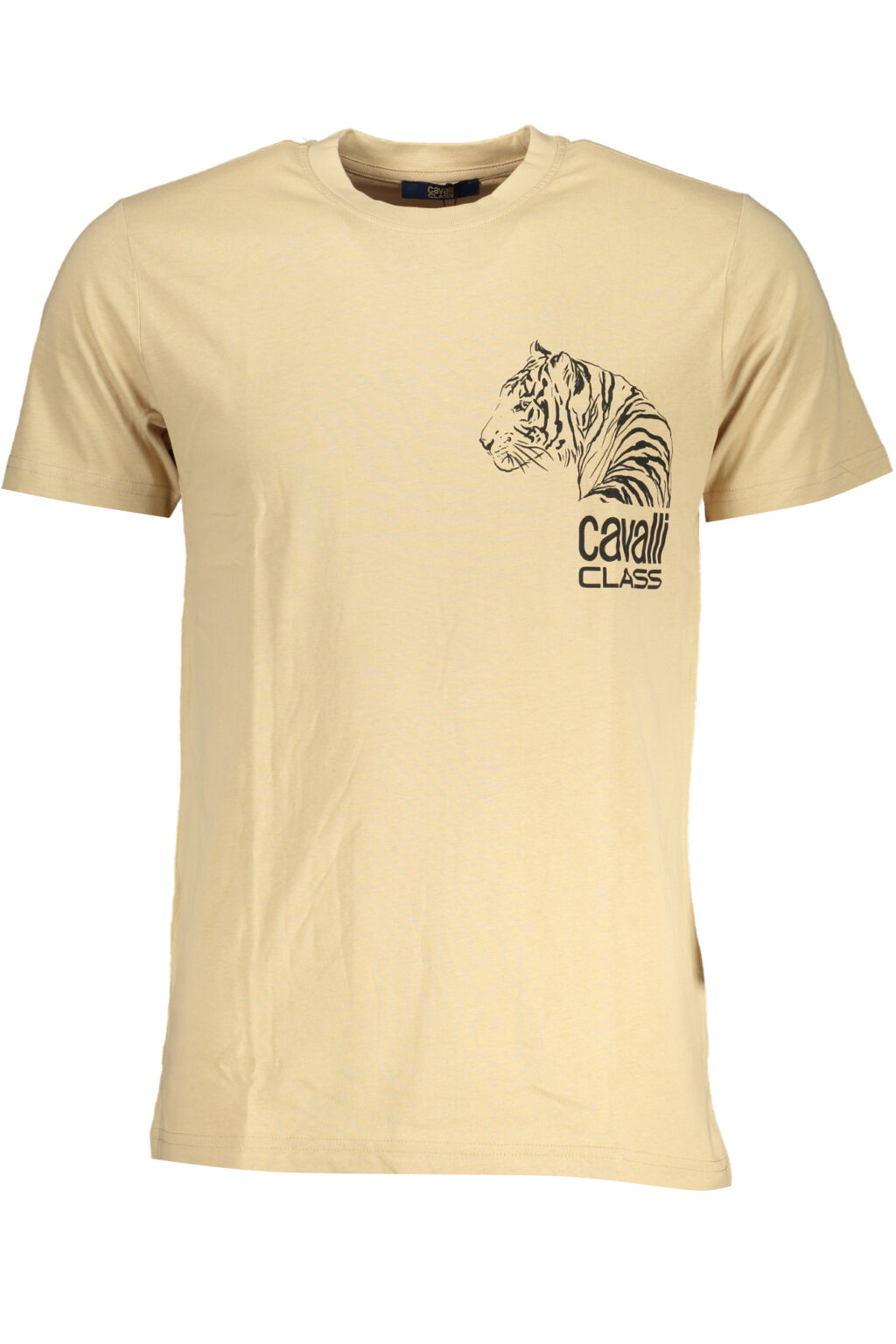 cavalliclasst-shirtmanichecorteuomobeige_1 CAVALLI CLASS bėžiniai vyriški marškinėliai trumpomis rankovėmis