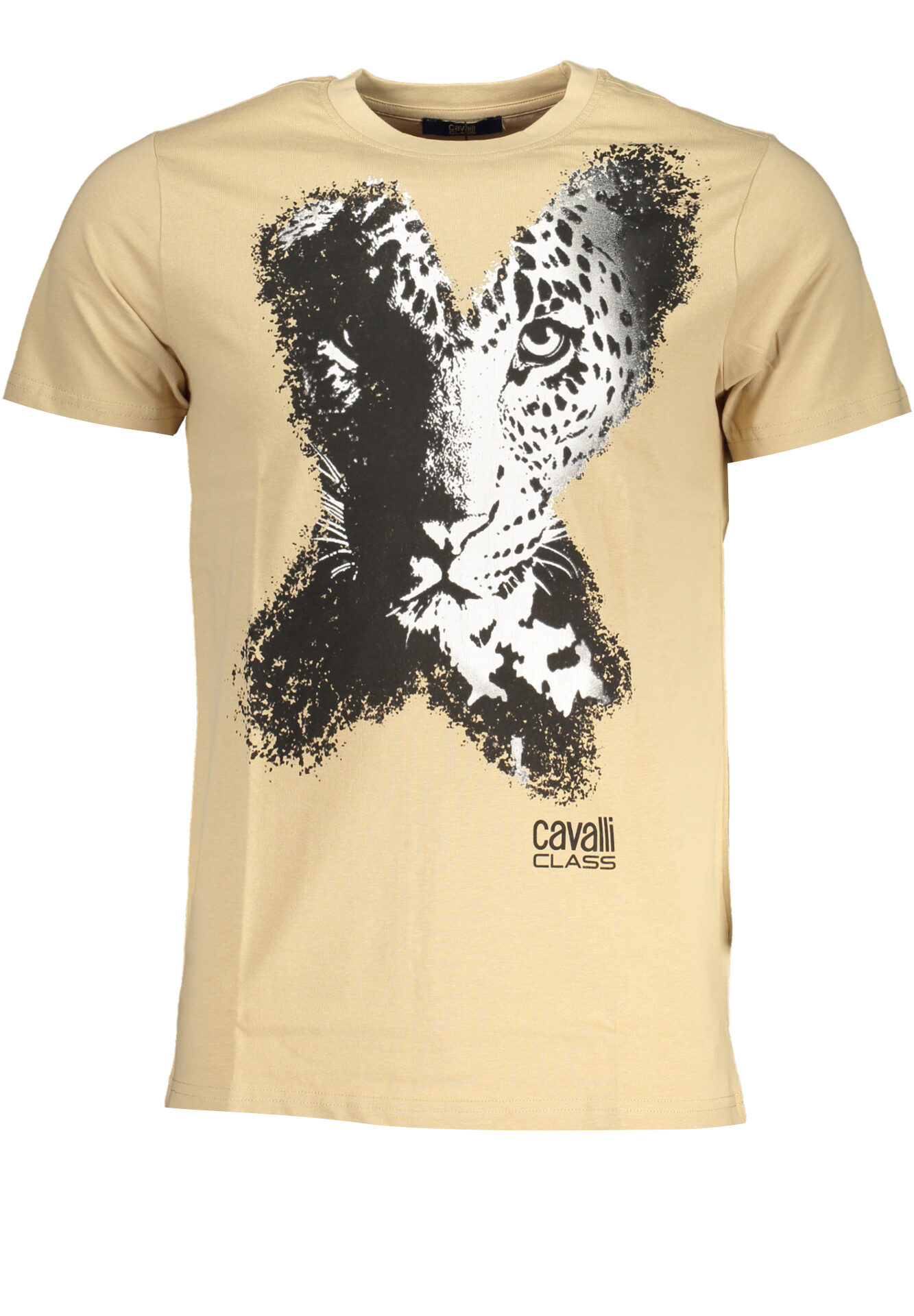 CAVALLI CLASS MEN'S SHORT SLEEVED T-SHIRT BEIGE