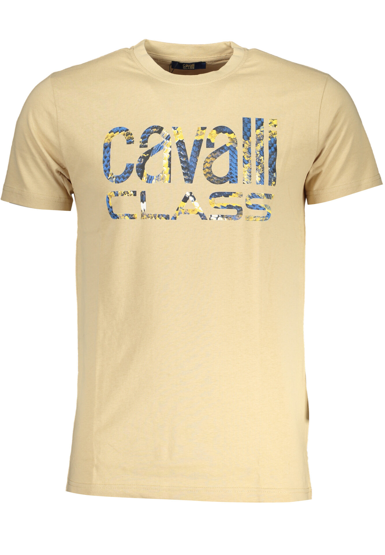 CAVALLI CLASS MEN'S SHORT SLEEVED T-SHIRT BEIGE