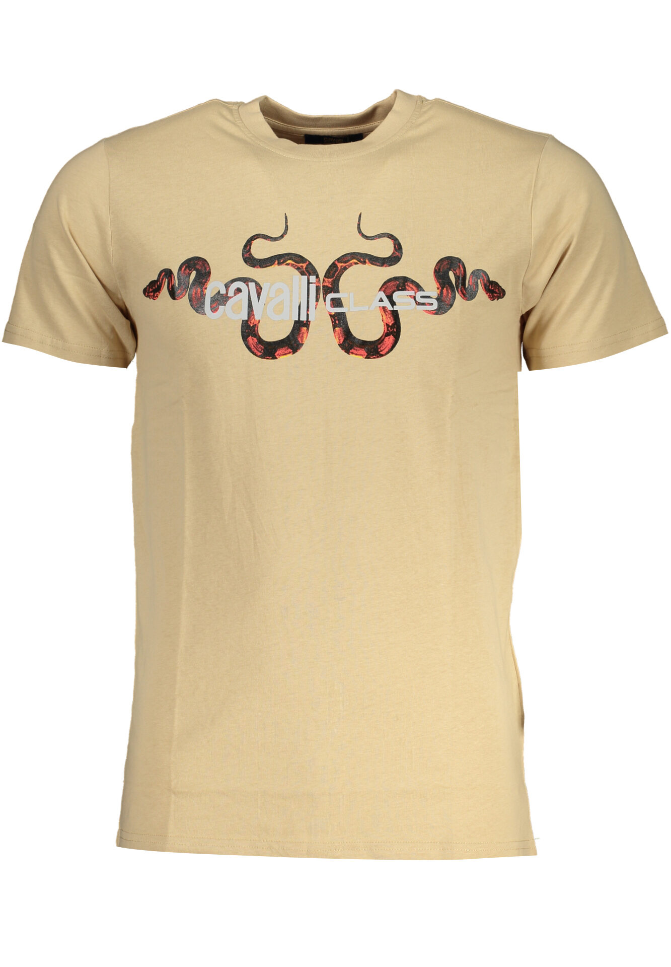 CAVALLI CLASS MEN'S SHORT SLEEVED T-SHIRT BEIGE
