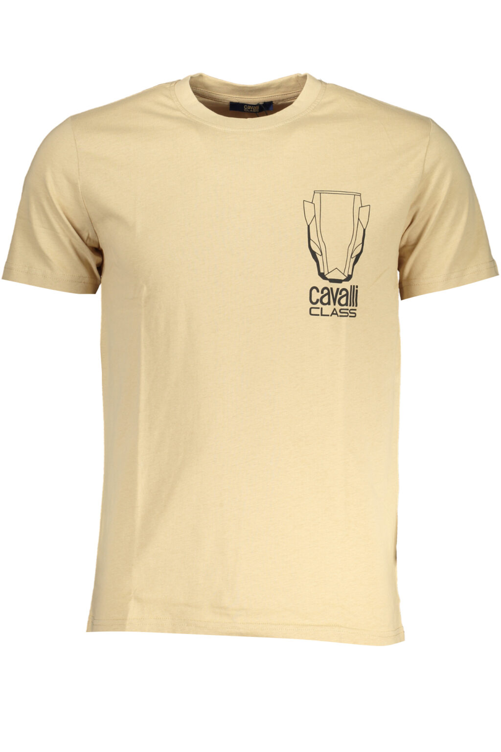 cavalliclasst-shirtmanichecorteuomobeige_1 CAVALLI CLASS bėžiniai vyriški marškinėliai trumpomis rankovėmis