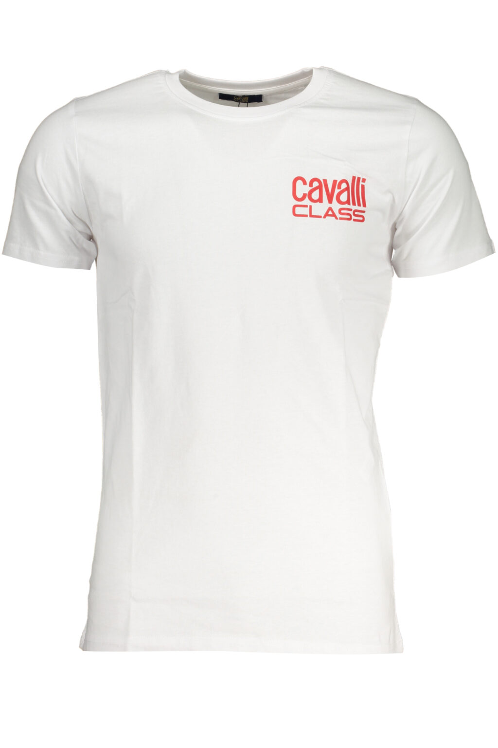 cavalliclasst-shirtmanichecorteuomobianco_1 CAVALLI CLASS balti vyriški marškinėliai trumpomis rankovėmis