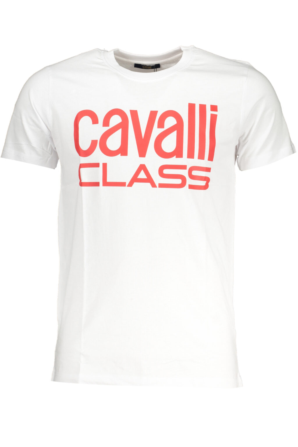 CAVALLI CLASS balti vyriški marškinėliai trumpomis rankovėmis