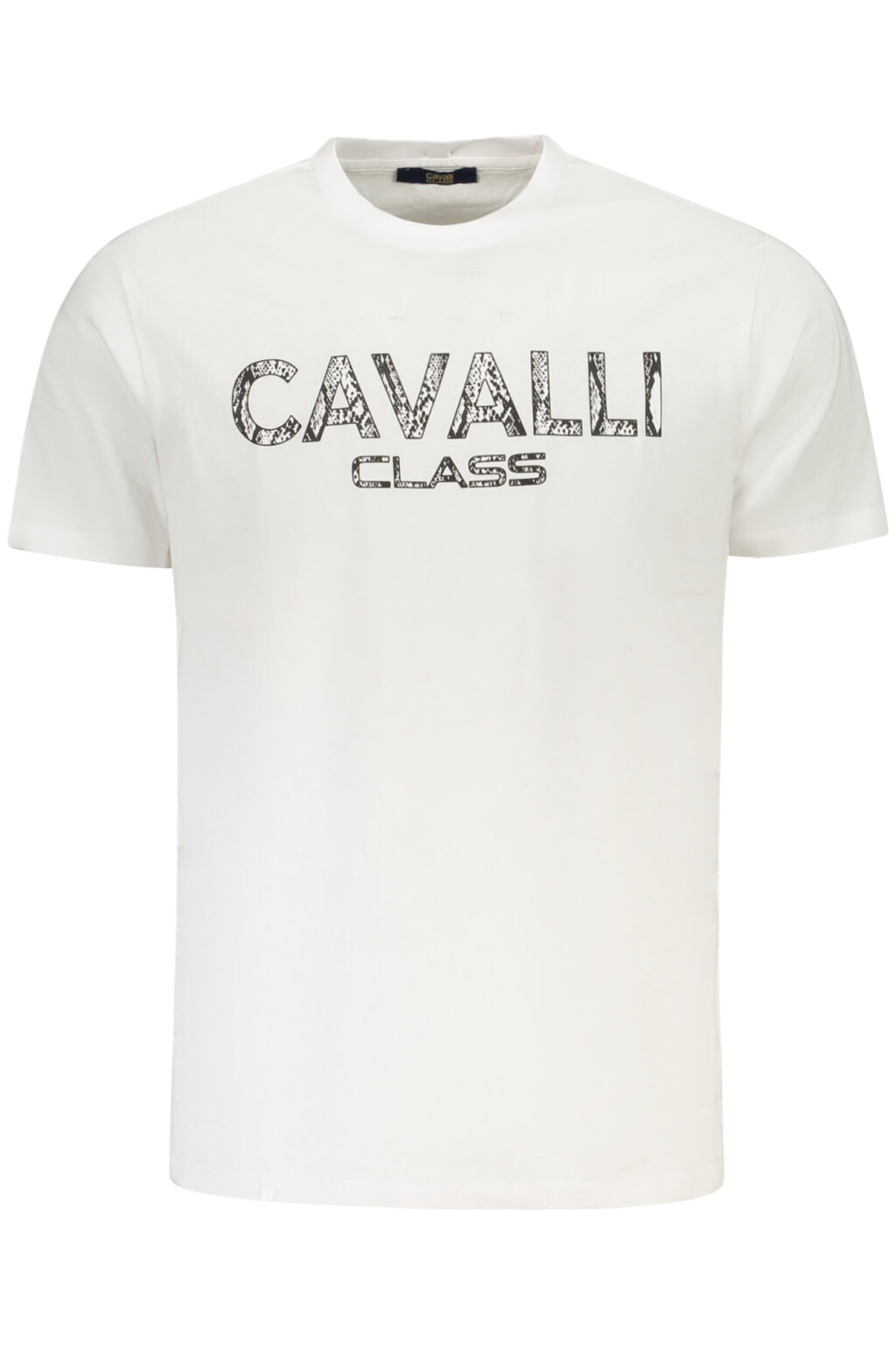 CAVALLI CLASS balti vyriški marškinėliai trumpomis rankovėmis