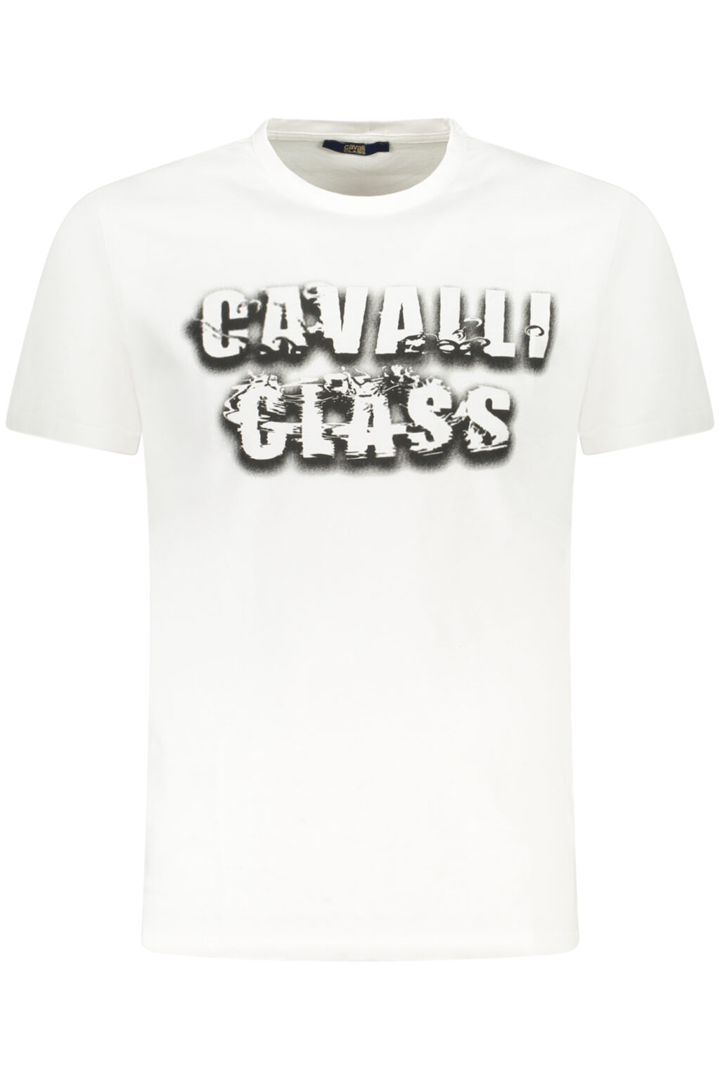 CAVALLI CLASS balti vyriški marškinėliai trumpomis rankovėmis