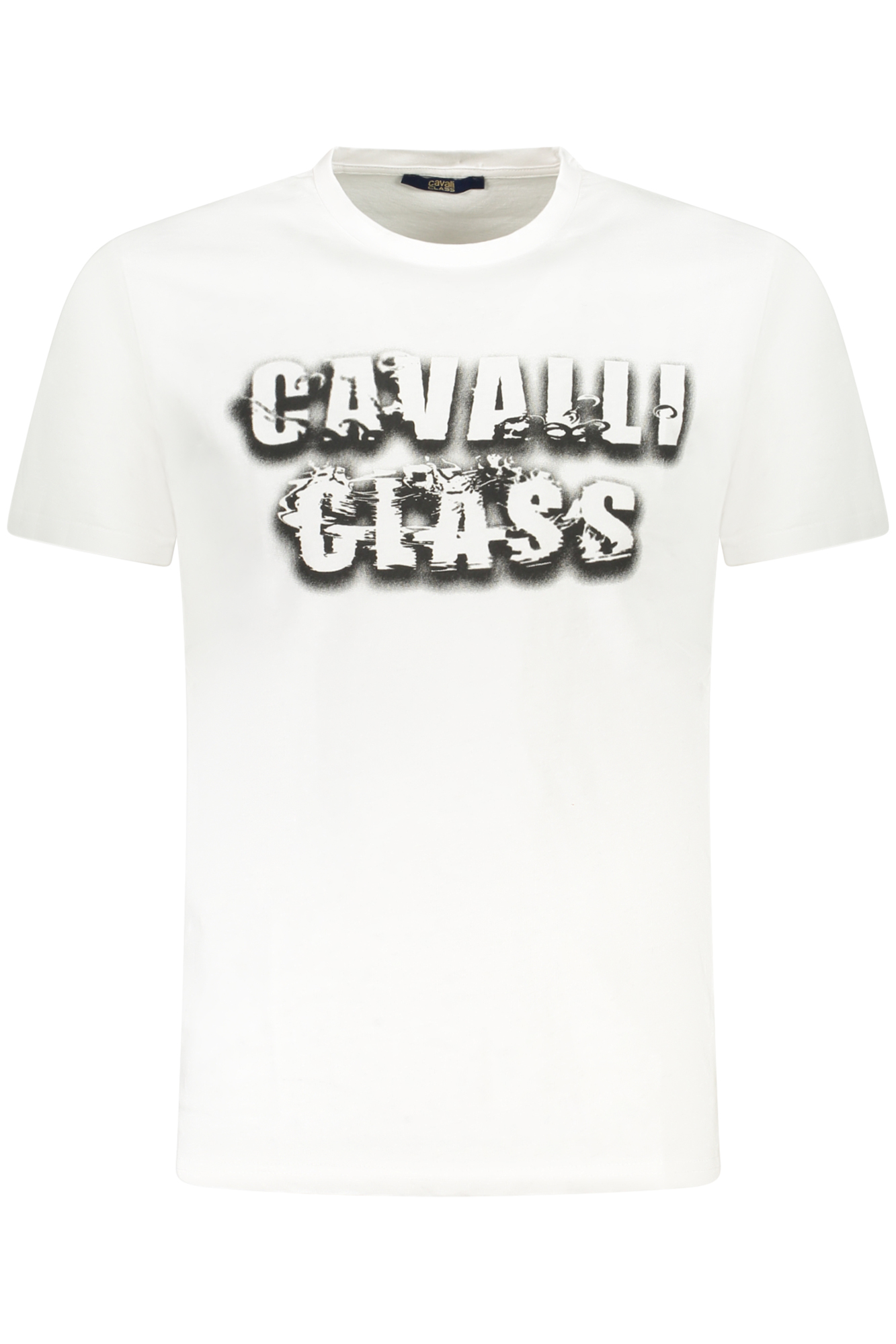 CAVALLI CLASS balti vyriški marškinėliai trumpomis rankovėmis CAVALLI CLASS balti vyriški marškinėliai trumpomis rankovėmis