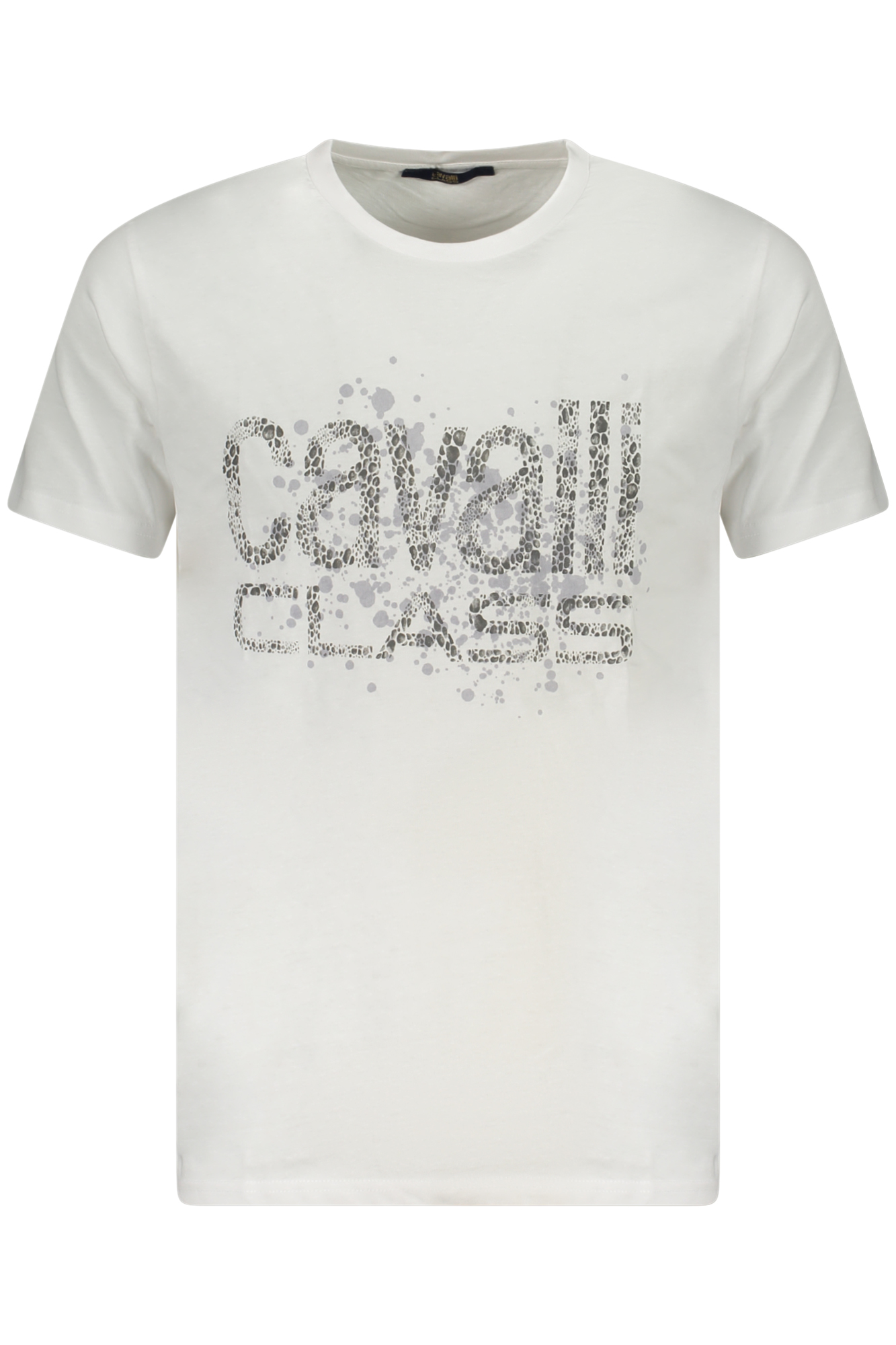 CAVALLI CLASS balti vyriški marškinėliai trumpomis rankovėmis CAVALLI CLASS balti vyriški marškinėliai trumpomis rankovėmis