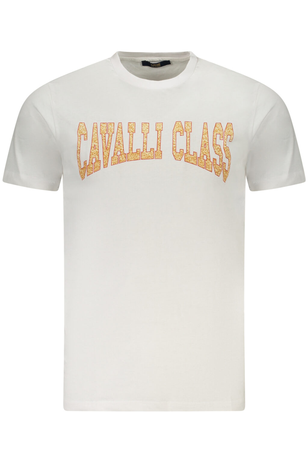 cavalliclasst-shirtmanichecorteuomobianco_1 CAVALLI CLASS balti vyriški marškinėliai trumpomis rankovėmis