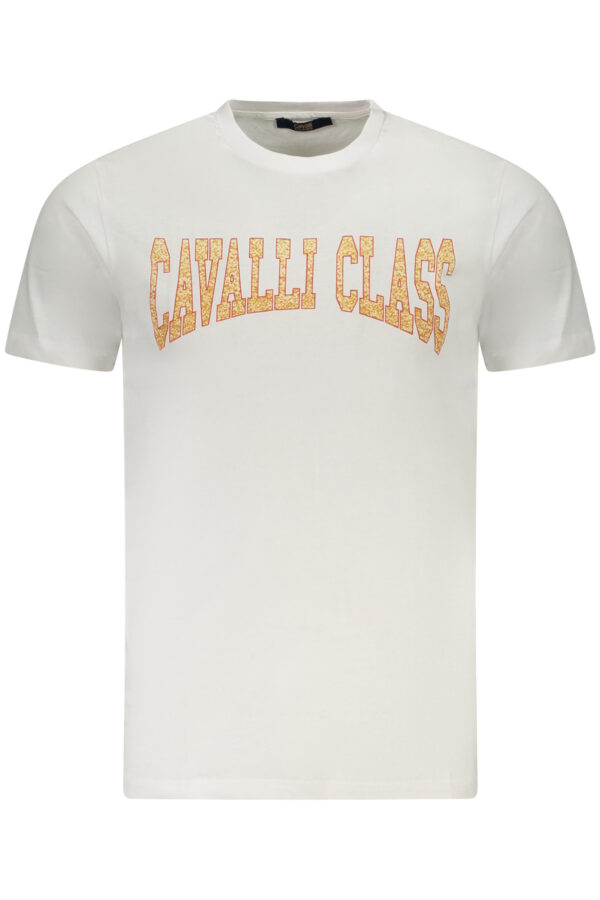 CAVALLI CLASS balti vyriški marškinėliai trumpomis rankovėmis