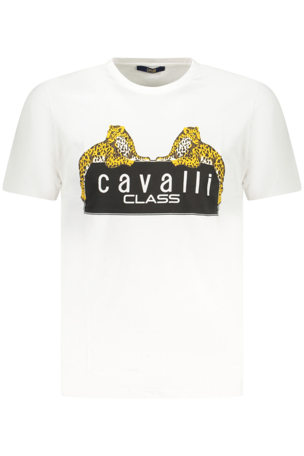 CAVALLI CLASS vyriški marškinėliai trumpomis rankovėmis, balti