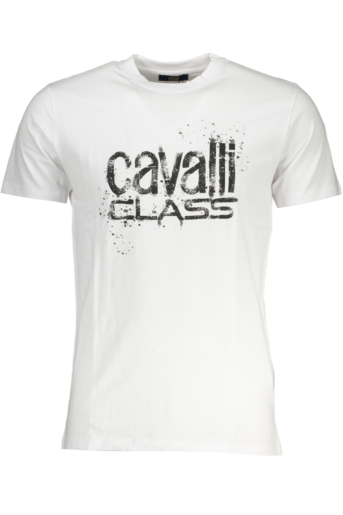 CAVALLI CLASS balti vyriški marškinėliai trumpomis rankovėmis CAVALLI CLASS balti vyriški marškinėliai trumpomis rankovėmis