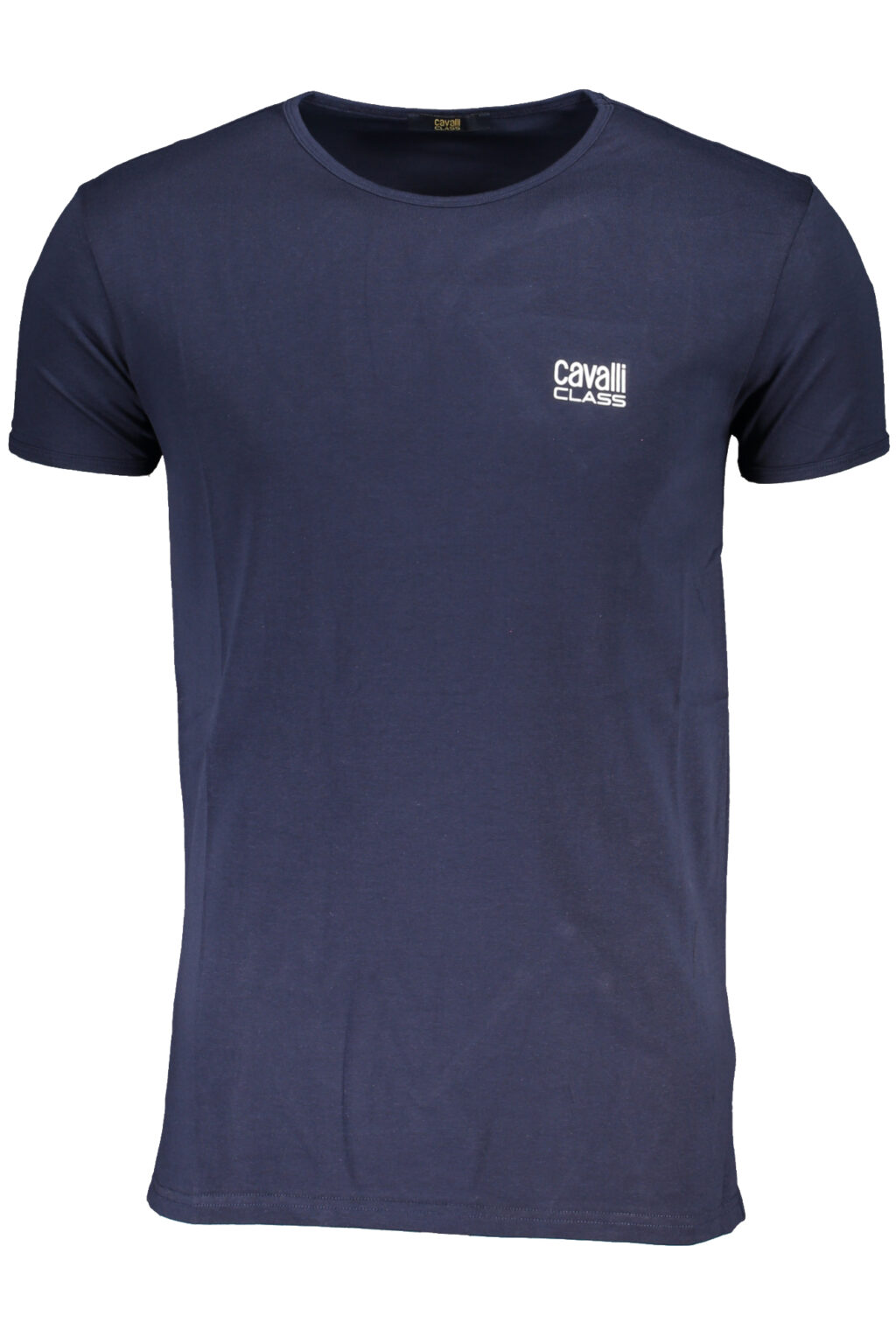 cavalliclasst-shirtmanichecorteuomoblu_1 CAVALLI CLASS mėlyni vyriški marškinėliai trumpomis rankovėmis