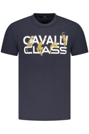 CAVALLI CLASS mėlyni vyriški marškinėliai trumpomis rankovėmis