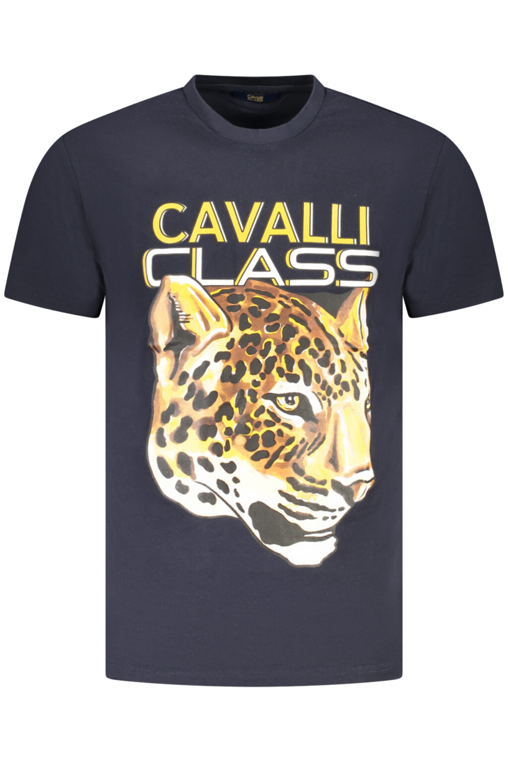 cavalliclasst-shirtmanichecorteuomoblu_1 CAVALLI CLASS mėlyni vyriški marškinėliai trumpomis rankovėmis