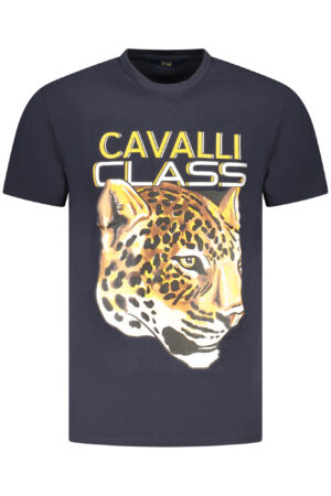 CAVALLI CLASS mėlyni vyriški marškinėliai trumpomis rankovėmis