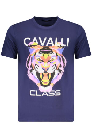 CAVALLI CLASS mėlyni vyriški marškinėliai trumpomis rankovėmis