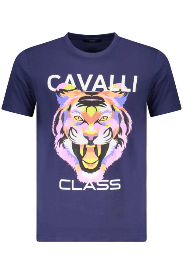 CAVALLI CLASS mėlyni vyriški marškinėliai trumpomis rankovėmis