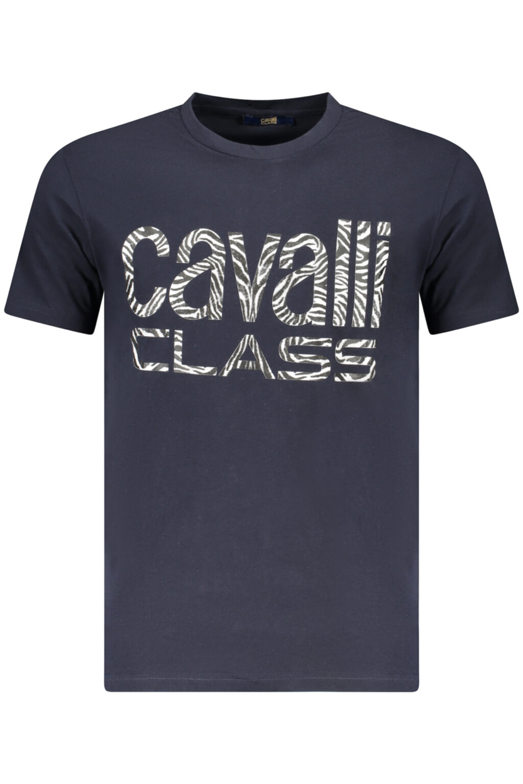 cavalliclasst-shirtmanichecorteuomoblu_1 CAVALLI CLASS mėlyni vyriški marškinėliai trumpomis rankovėmis