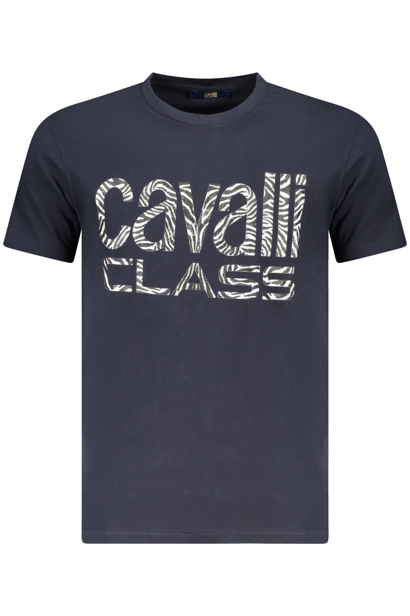 CAVALLI CLASS mėlyni vyriški marškinėliai trumpomis rankovėmis CAVALLI CLASS mėlyni vyriški marškinėliai trumpomis rankovėmis