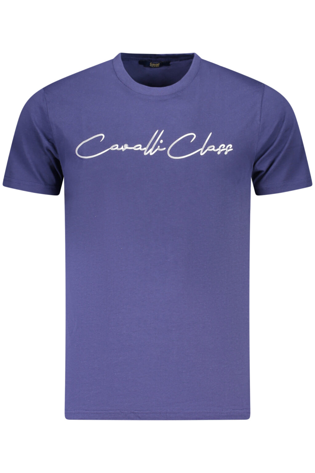 cavalliclasst-shirtmanichecorteuomoblu_1 CAVALLI CLASS mėlyni vyriški marškinėliai trumpomis rankovėmis