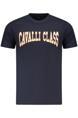 CAVALLI CLASS mėlyni vyriški marškinėliai trumpomis rankovėmis