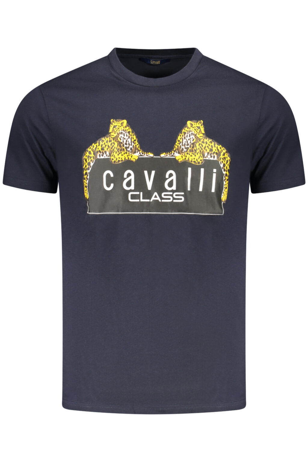 CAVALLI CLASS mėlyni vyriški marškinėliai trumpomis rankovėmis