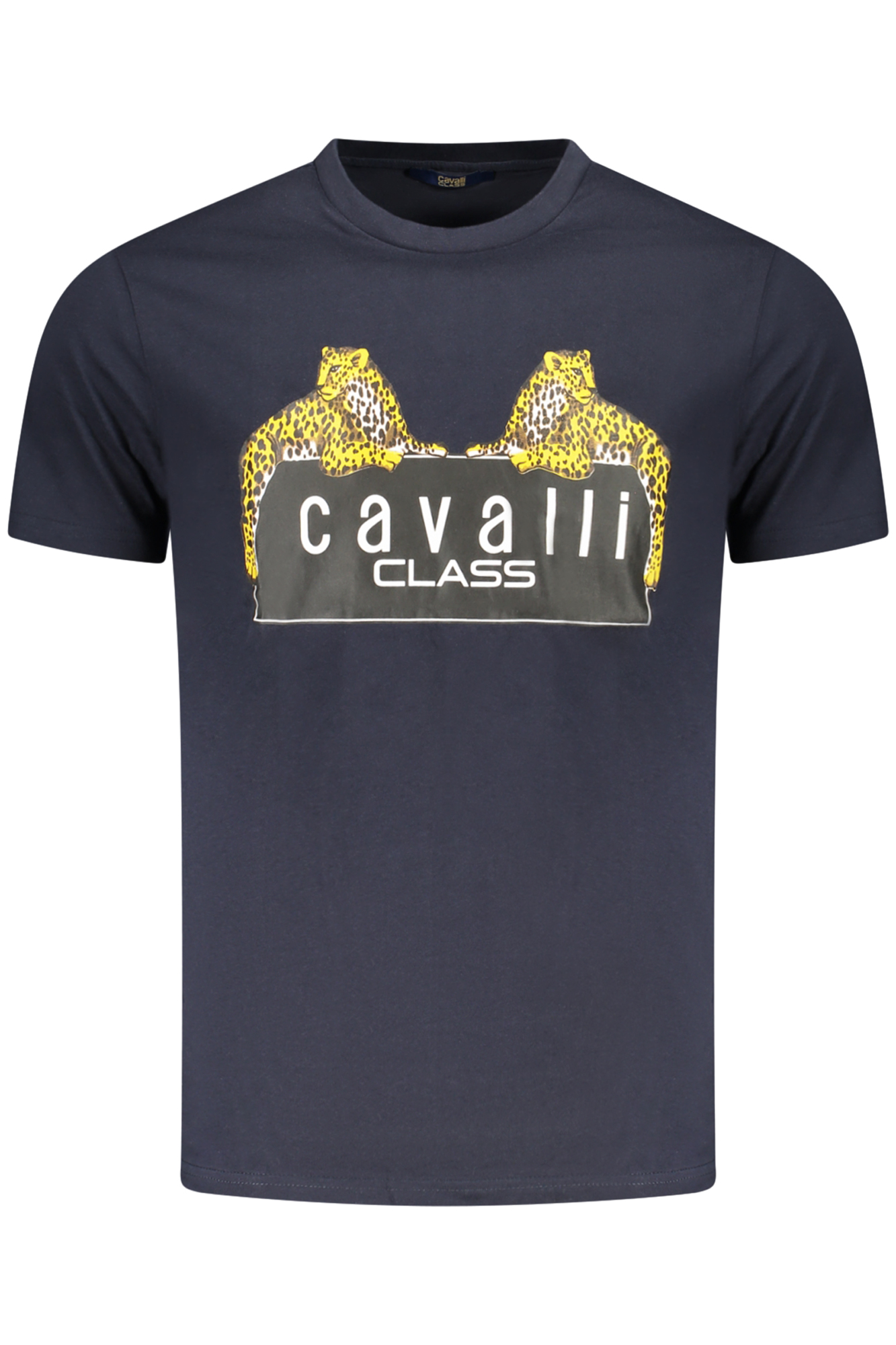 CAVALLI CLASS mėlyni vyriški marškinėliai trumpomis rankovėmis CAVALLI CLASS mėlyni vyriški marškinėliai trumpomis rankovėmis