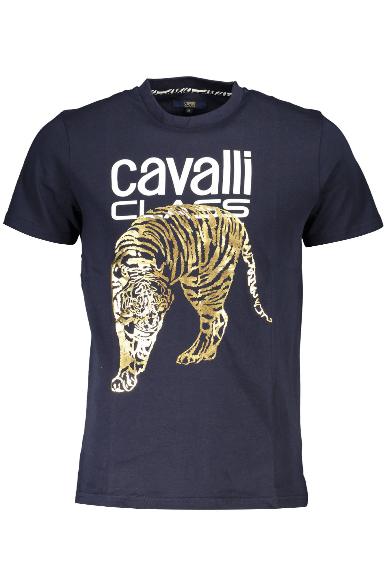 CAVALLI CLASS mėlyni vyriški marškinėliai trumpomis rankovėmis CAVALLI CLASS mėlyni vyriški marškinėliai trumpomis rankovėmis