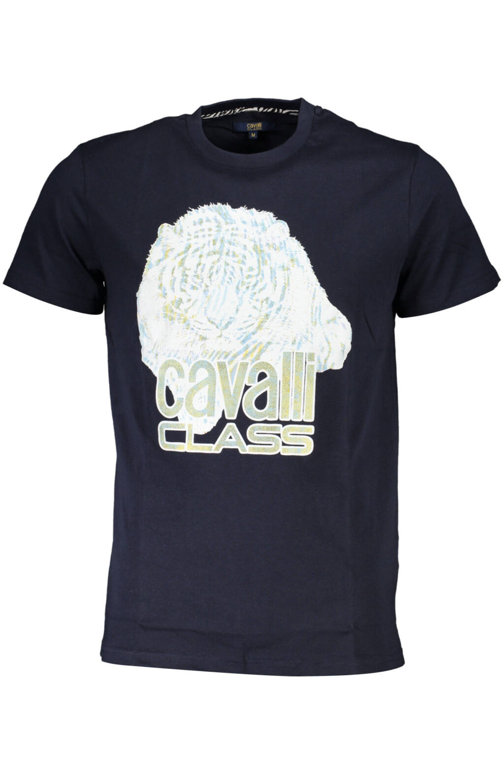 cavalliclasst-shirtmanichecorteuomoblu_1 CAVALLI CLASS mėlyni vyriški marškinėliai trumpomis rankovėmis