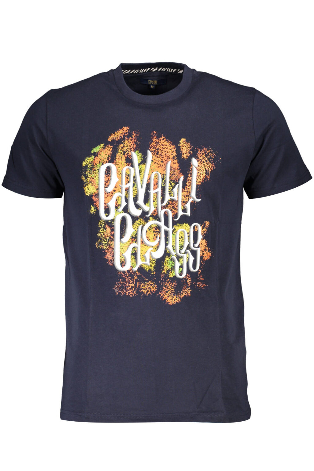 cavalliclasst-shirtmanichecorteuomoblu_1 CAVALLI CLASS vyriški marškinėliai trumpomis rankovėmis, mėlyni