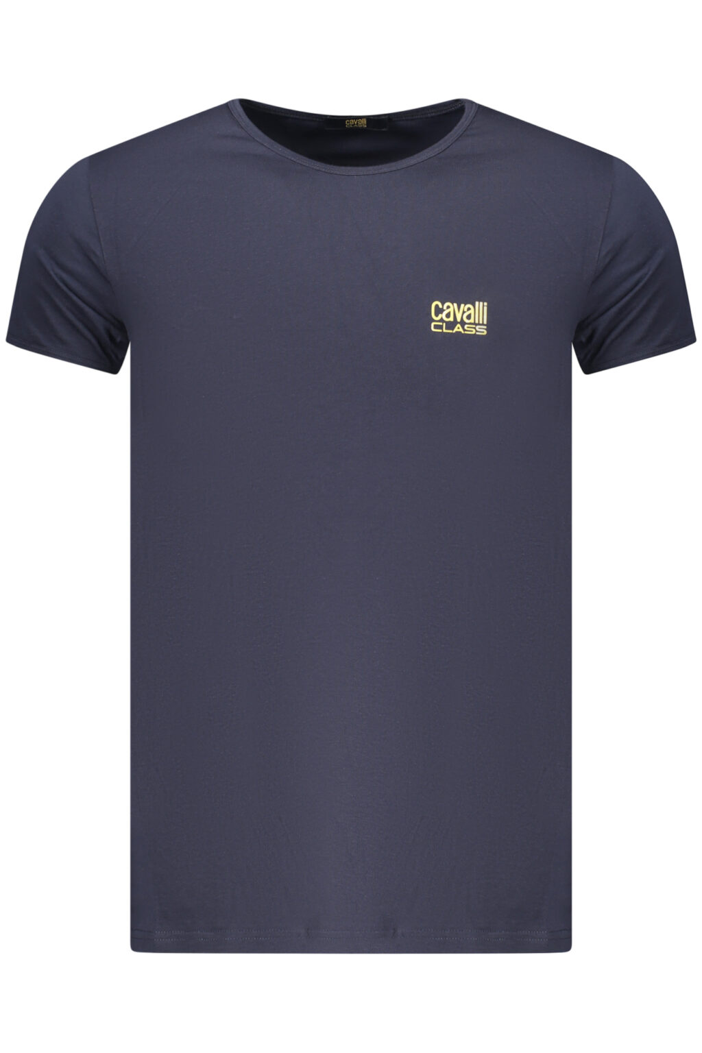 cavalliclasst-shirtmanichecorteuomoblu_1 CAVALLI CLASS vyriški mėlyni marškinėliai trumpomis rankovėmis