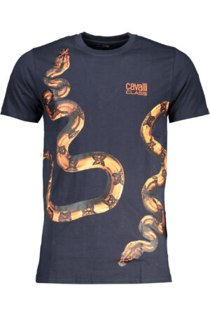 CAVALLI CLASS MEN'S SHORT SLEEVED T-SHIRT BLUE