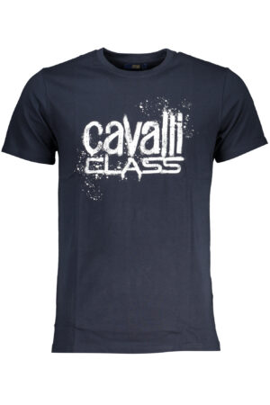 CAVALLI CLASS mėlyni vyriški marškinėliai trumpomis rankovėmis