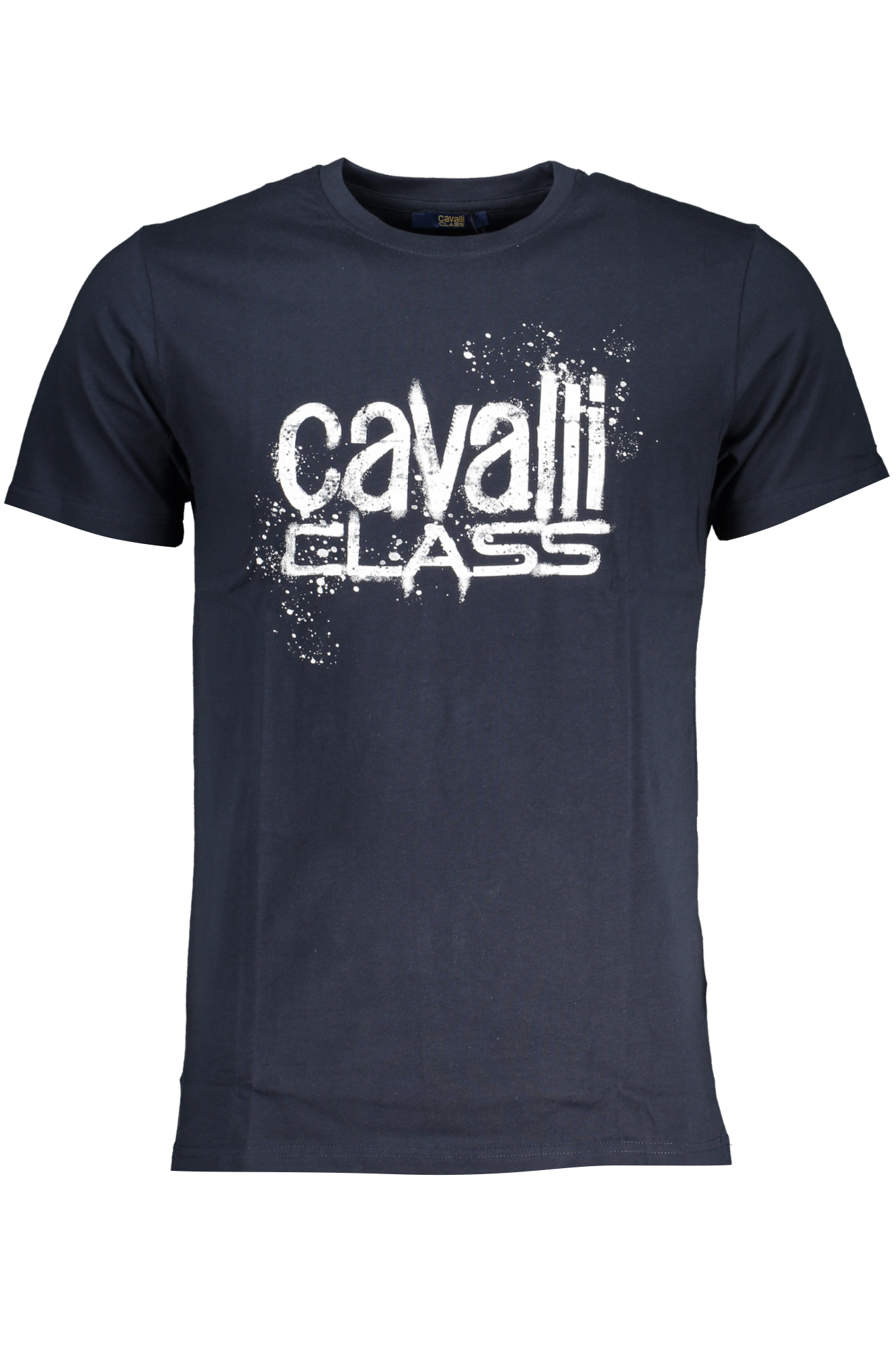 CAVALLI CLASS mėlyni vyriški marškinėliai trumpomis rankovėmis CAVALLI CLASS mėlyni vyriški marškinėliai trumpomis rankovėmis