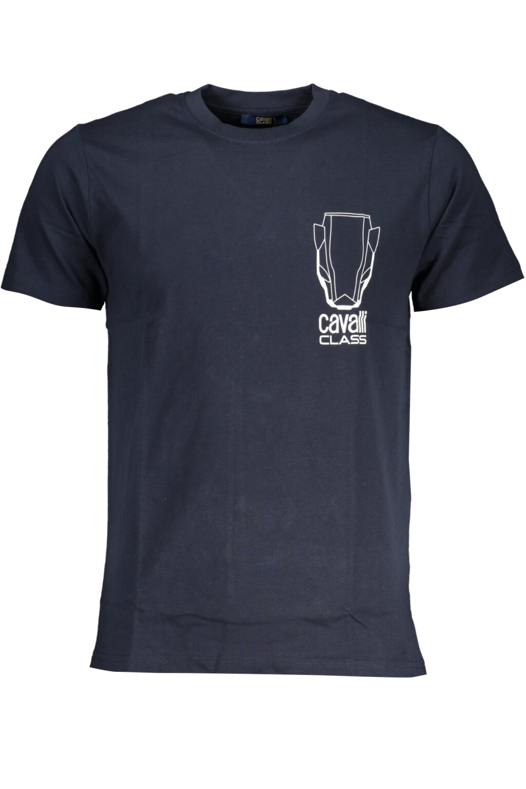 cavalliclasst-shirtmanichecorteuomoblu_1 CAVALLI CLASS mėlyni vyriški marškinėliai trumpomis rankovėmis