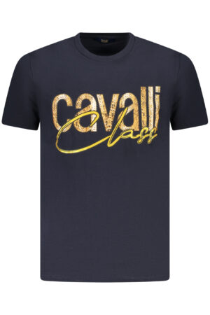 CAVALLI CLASS mėlyni vyriški marškinėliai trumpomis rankovėmis