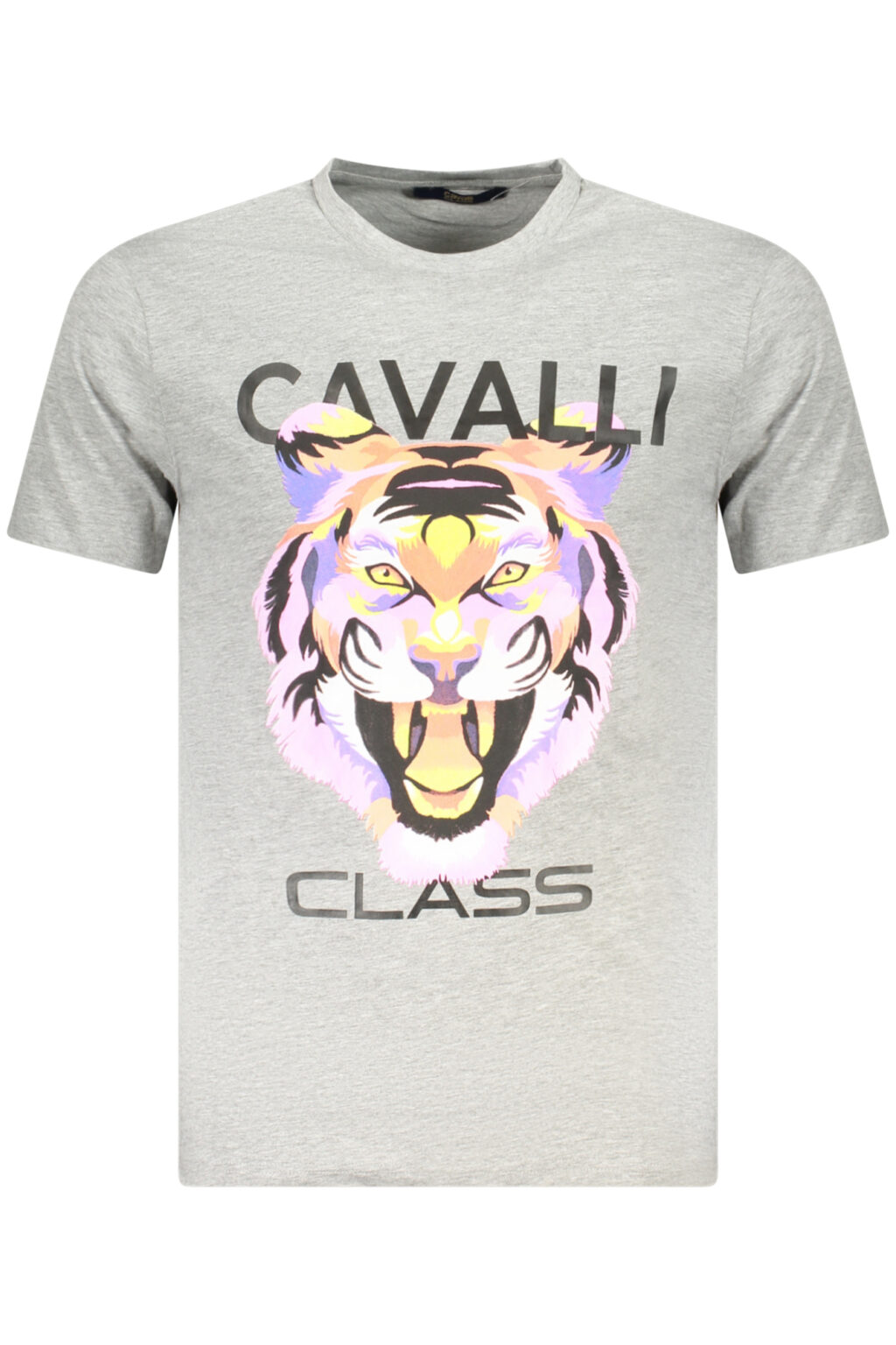 cavalliclasst-shirtmanichecorteuomogrigio_1 CAVALLI CLASS pilki vyriški marškinėliai trumpomis rankovėmis