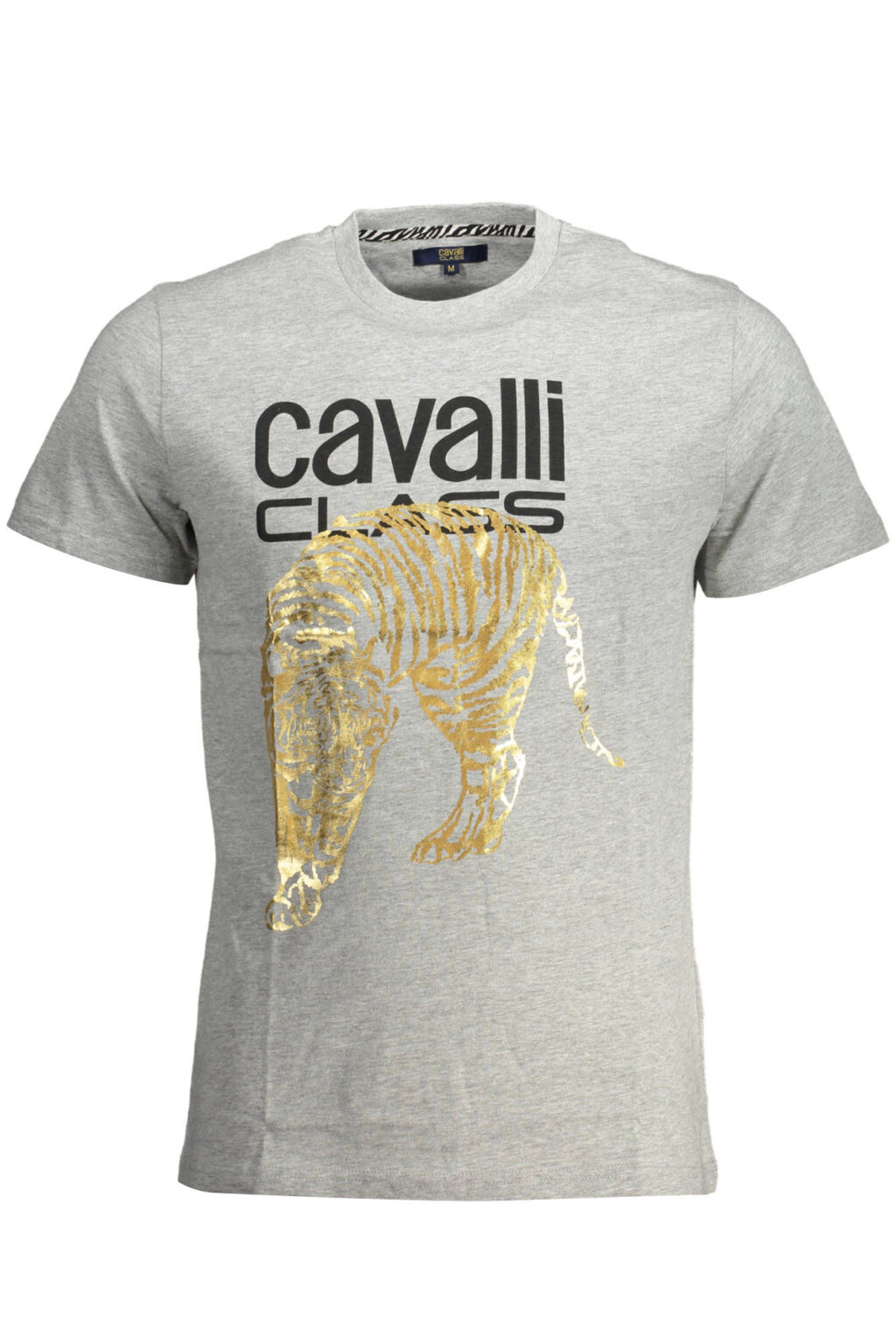 CAVALLI CLASS pilki vyriški marškinėliai trumpomis rankovėmis