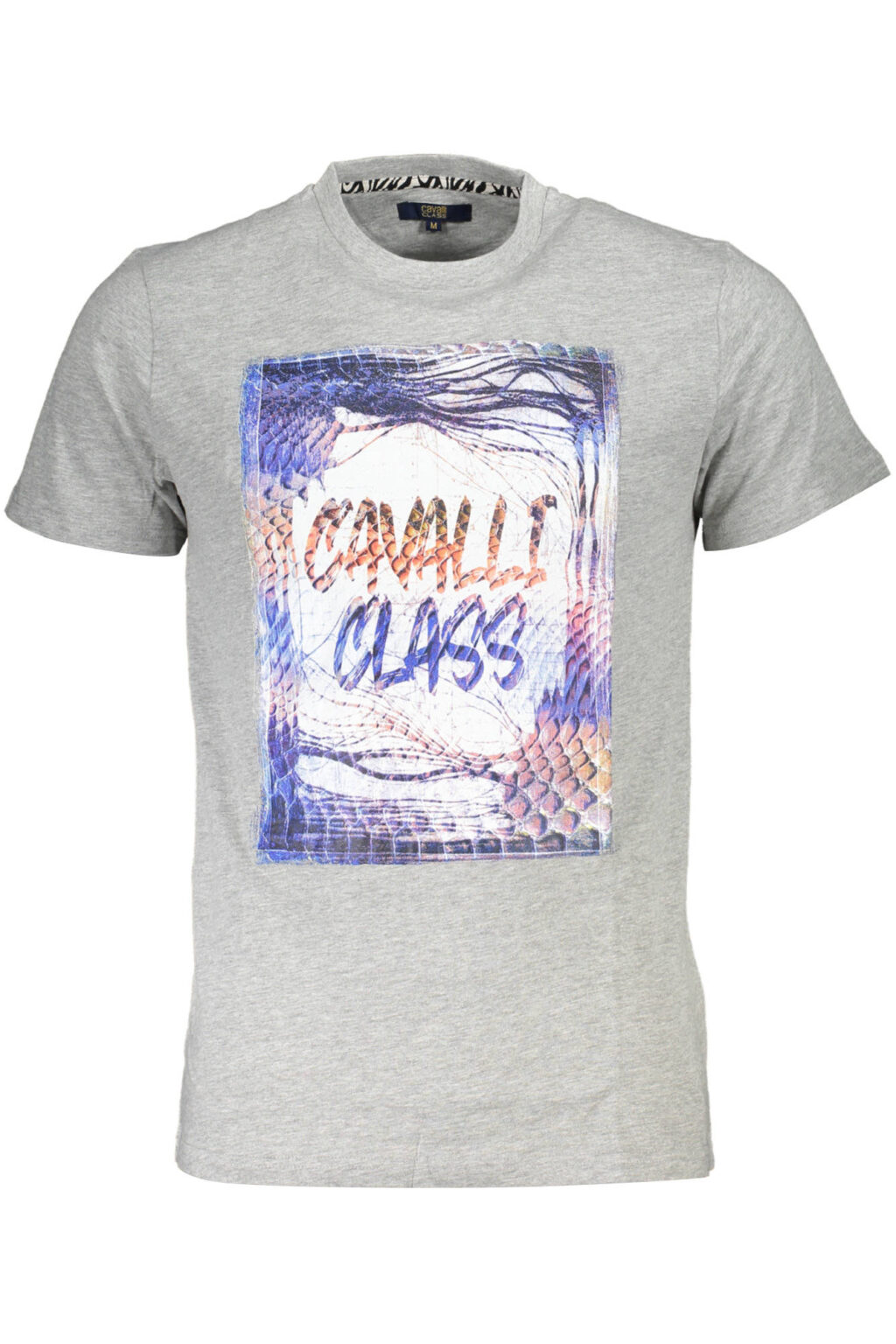 cavalliclasst-shirtmanichecorteuomogrigio_1 CAVALLI CLASS pilki vyriški marškinėliai trumpomis rankovėmis