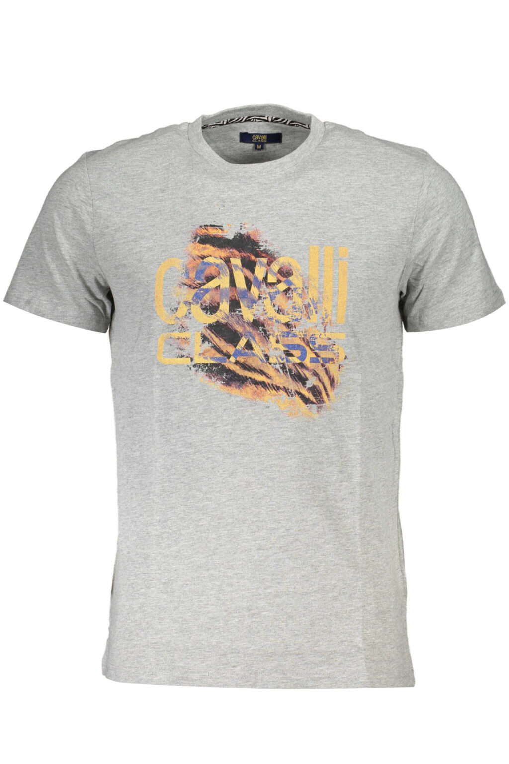 cavalliclasst-shirtmanichecorteuomogrigio_1 CAVALLI CLASS pilki vyriški marškinėliai trumpomis rankovėmis