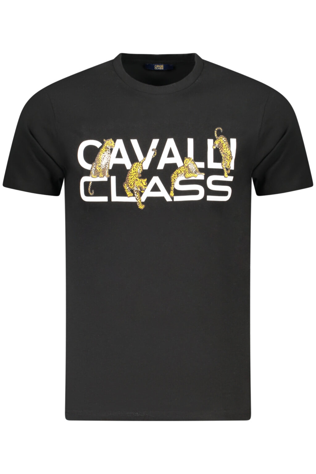 CAVALLI CLASS juodi vyriški marškinėliai trumpomis rankovėmis