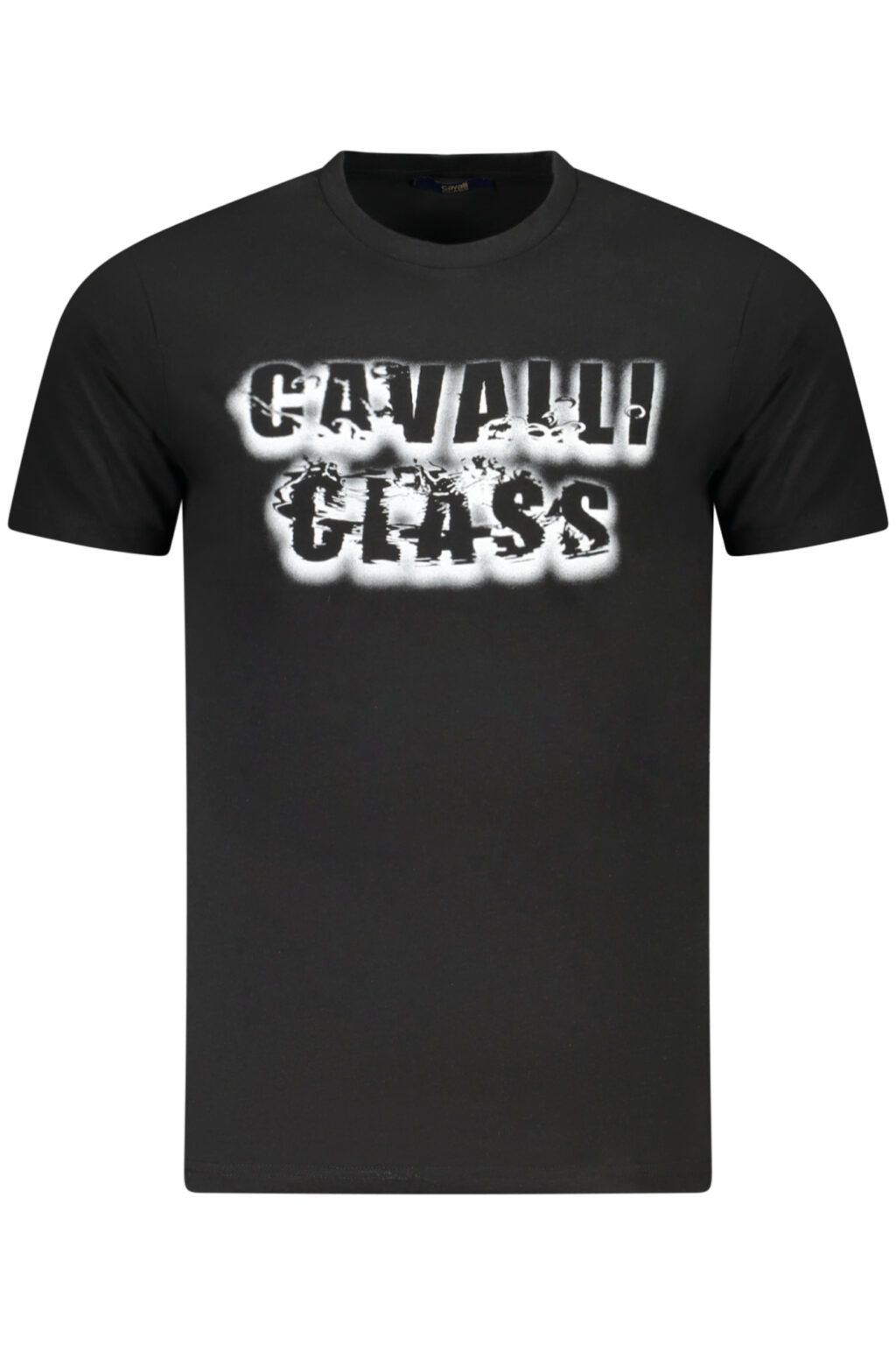 CAVALLI CLASS juodi vyriški marškinėliai trumpomis rankovėmis