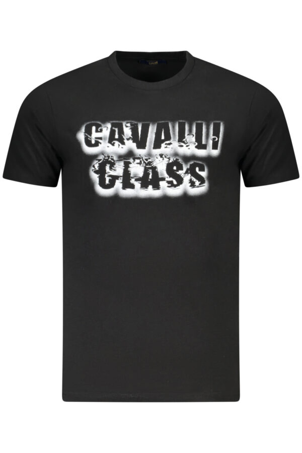 CAVALLI CLASS juodi vyriški marškinėliai trumpomis rankovėmis