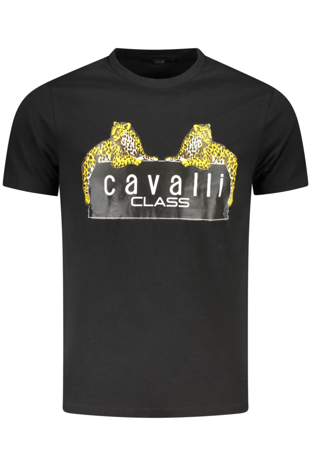 CAVALLI CLASS juodi vyriški marškinėliai trumpomis rankovėmis