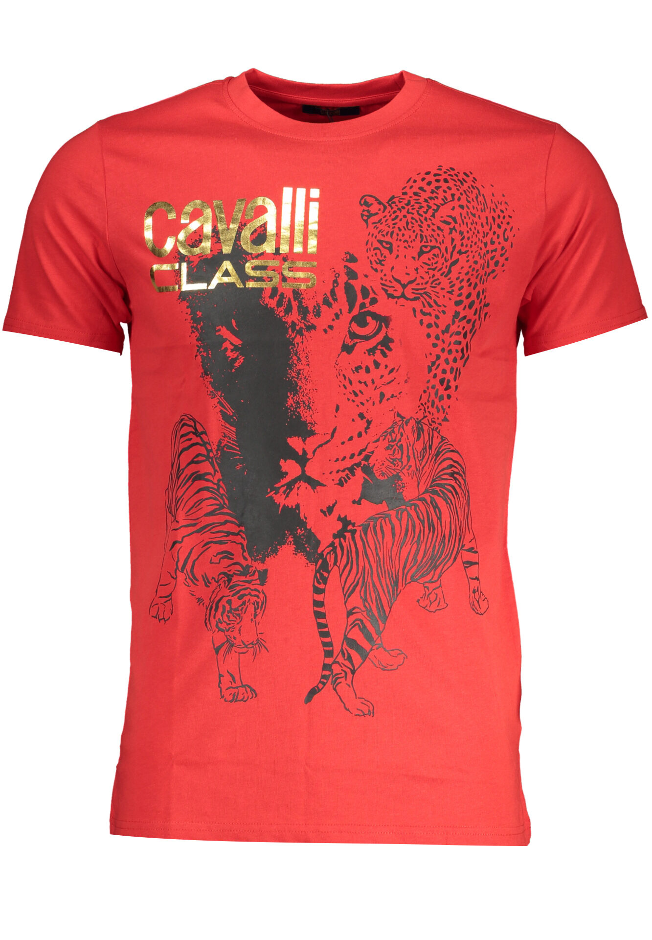 CAVALLI CLASS MEN'S SHORT SLEEVE T-SHIRT RED