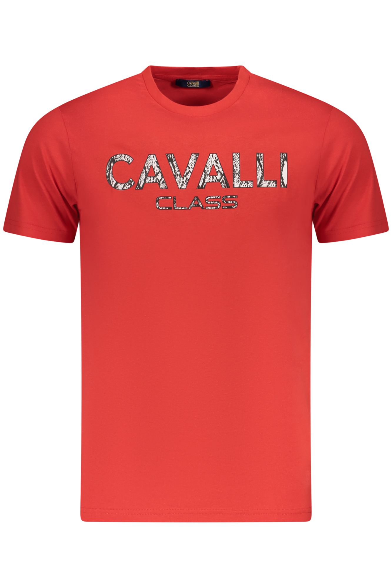 CAVALLI CLASS raudoni vyriški marškinėliai trumpomis rankovėmis CAVALLI CLASS raudoni vyriški marškinėliai trumpomis rankovėmis