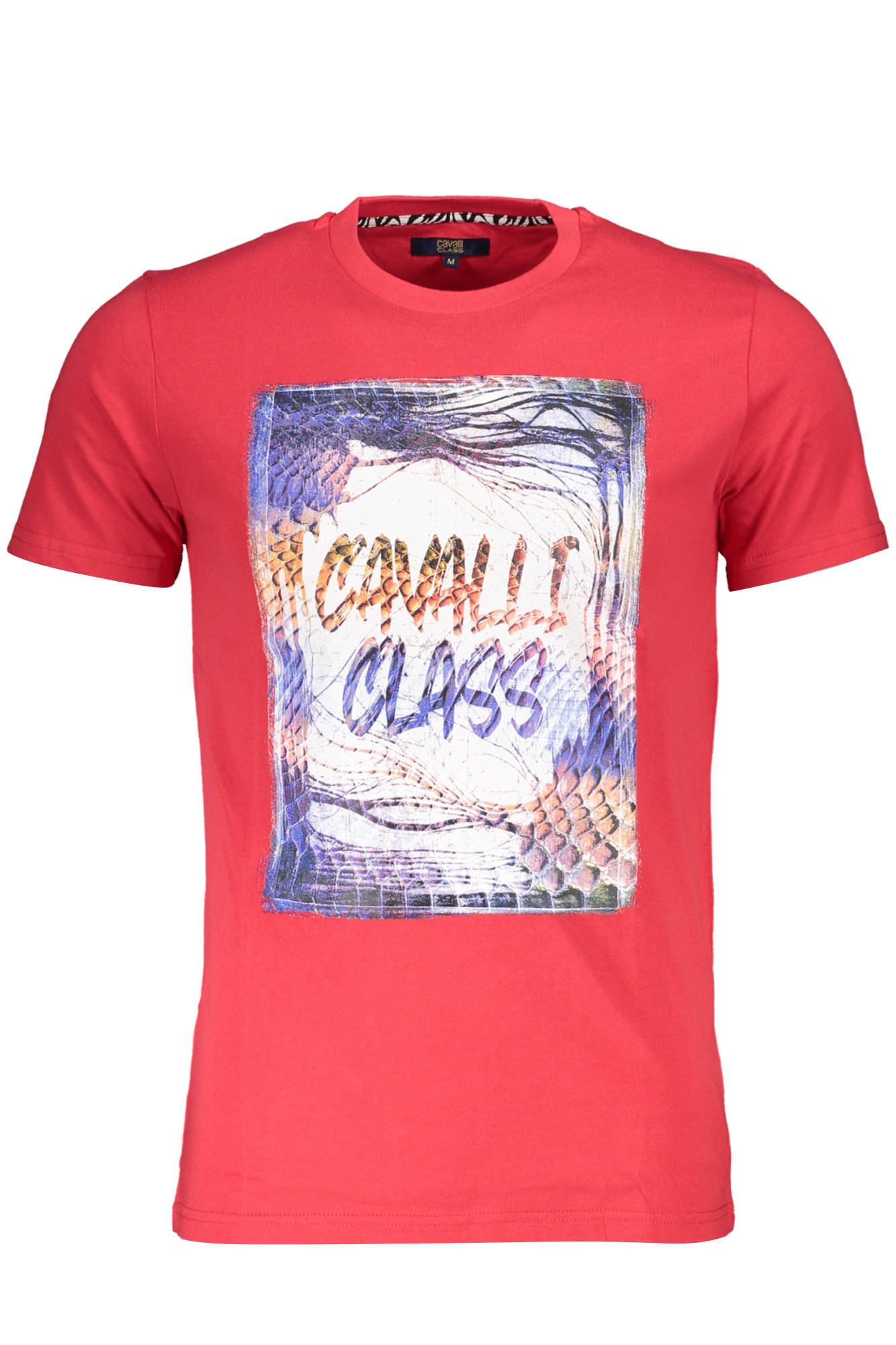CAVALLI CLASS vyriški marškinėliai trumpomis rankovėmis, raudoni CAVALLI CLASS vyriški marškinėliai trumpomis rankovėmis, raudoni